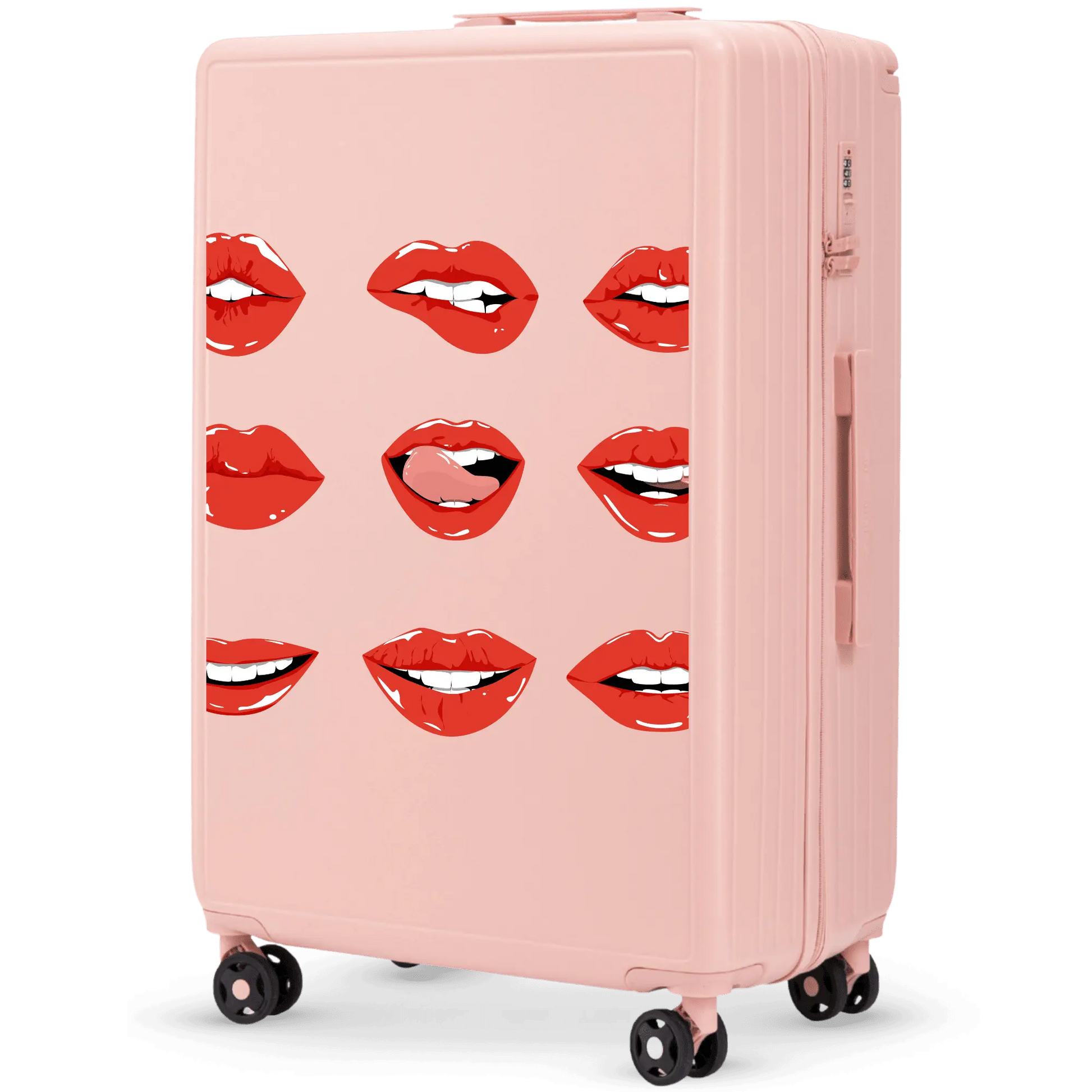 Walizka duża Wings ABS+ 28" Customized SOFT PINK LIPS customized