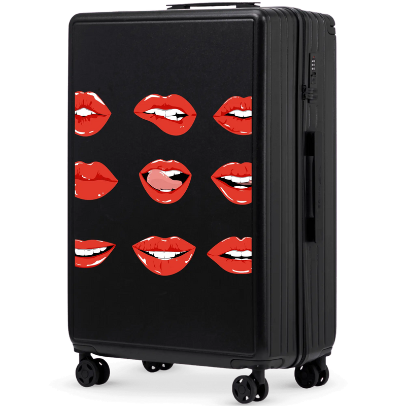 Large Wings ABS+ Suitcase 28" Customized BLACK LIPS