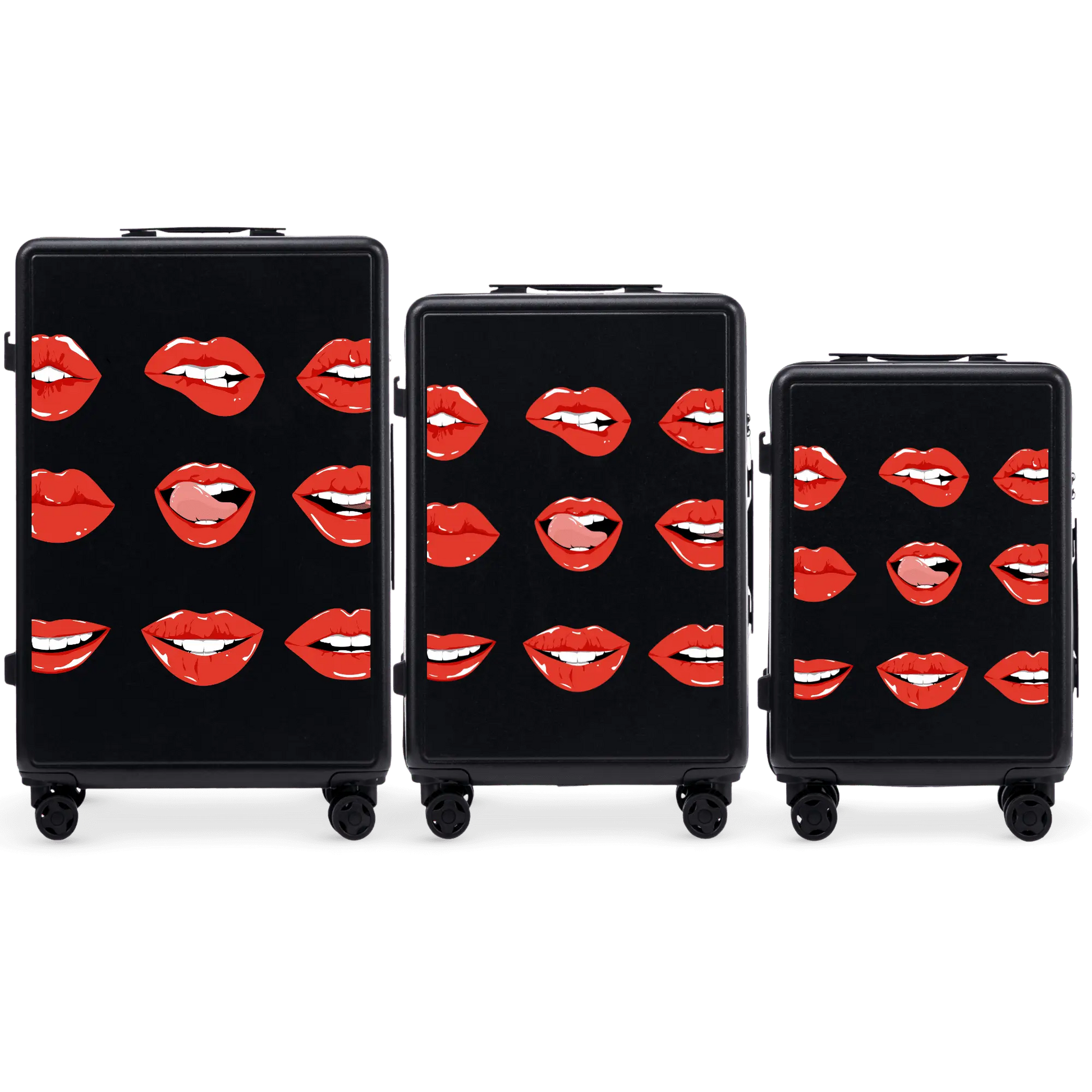 Komplet 3 WALIZEK Wings ABS+ Customized BLACK LIPS customized