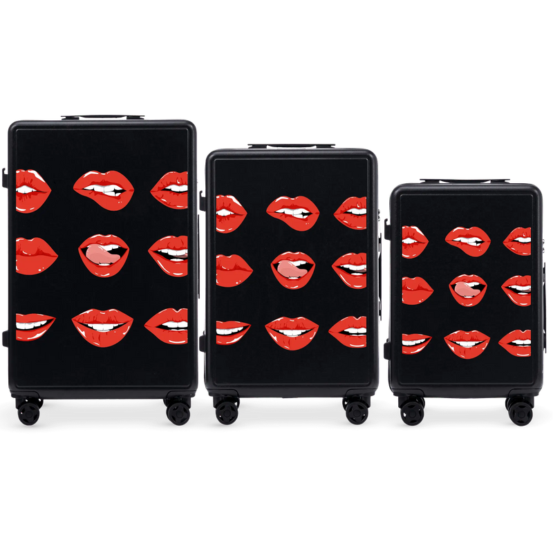 Set 3 VALIZE Wings ABS+ Personalizate BLACK LIPS