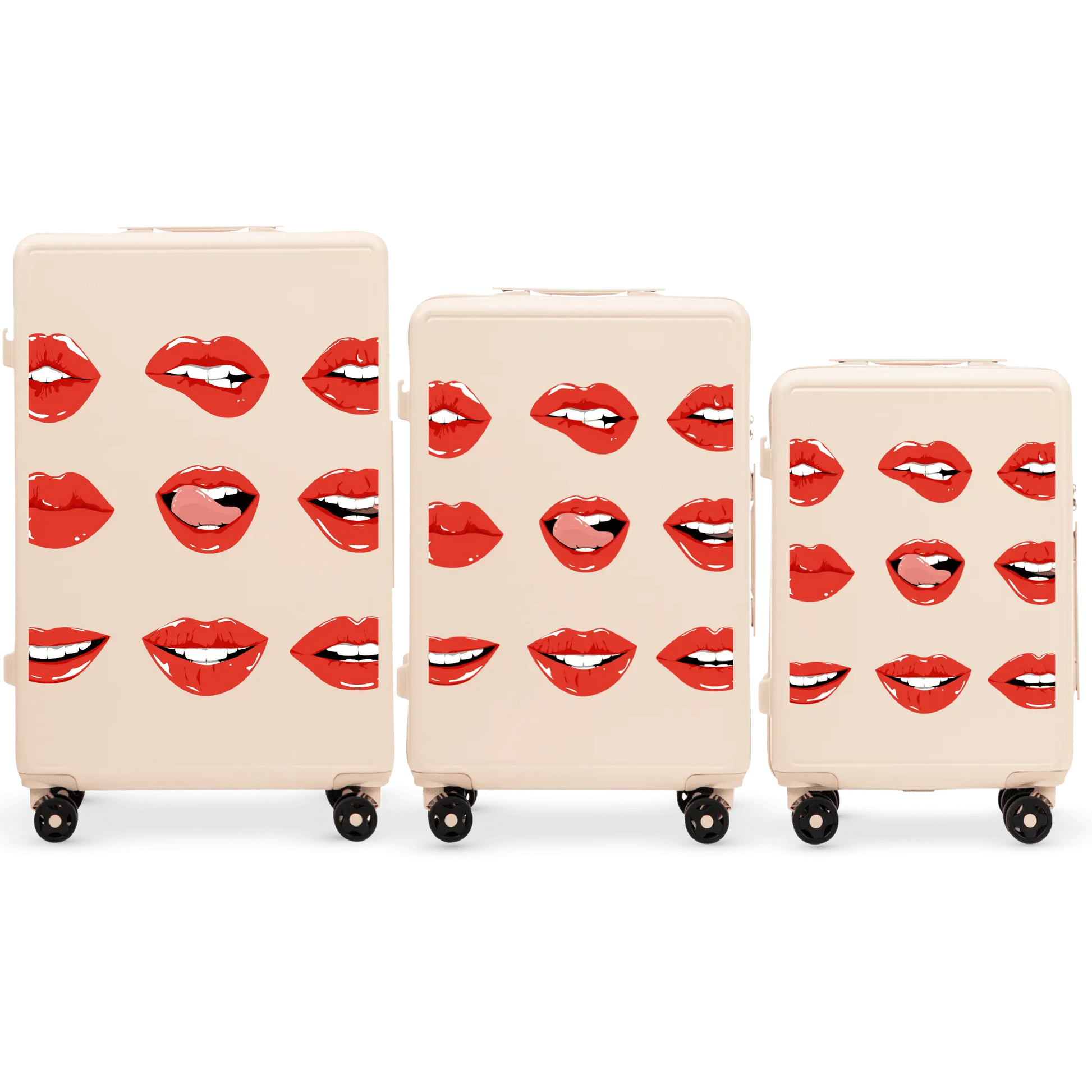 Komplet 3 WALIZEK Wings ABS+ Customized DIRTY WHITE LIPS customized