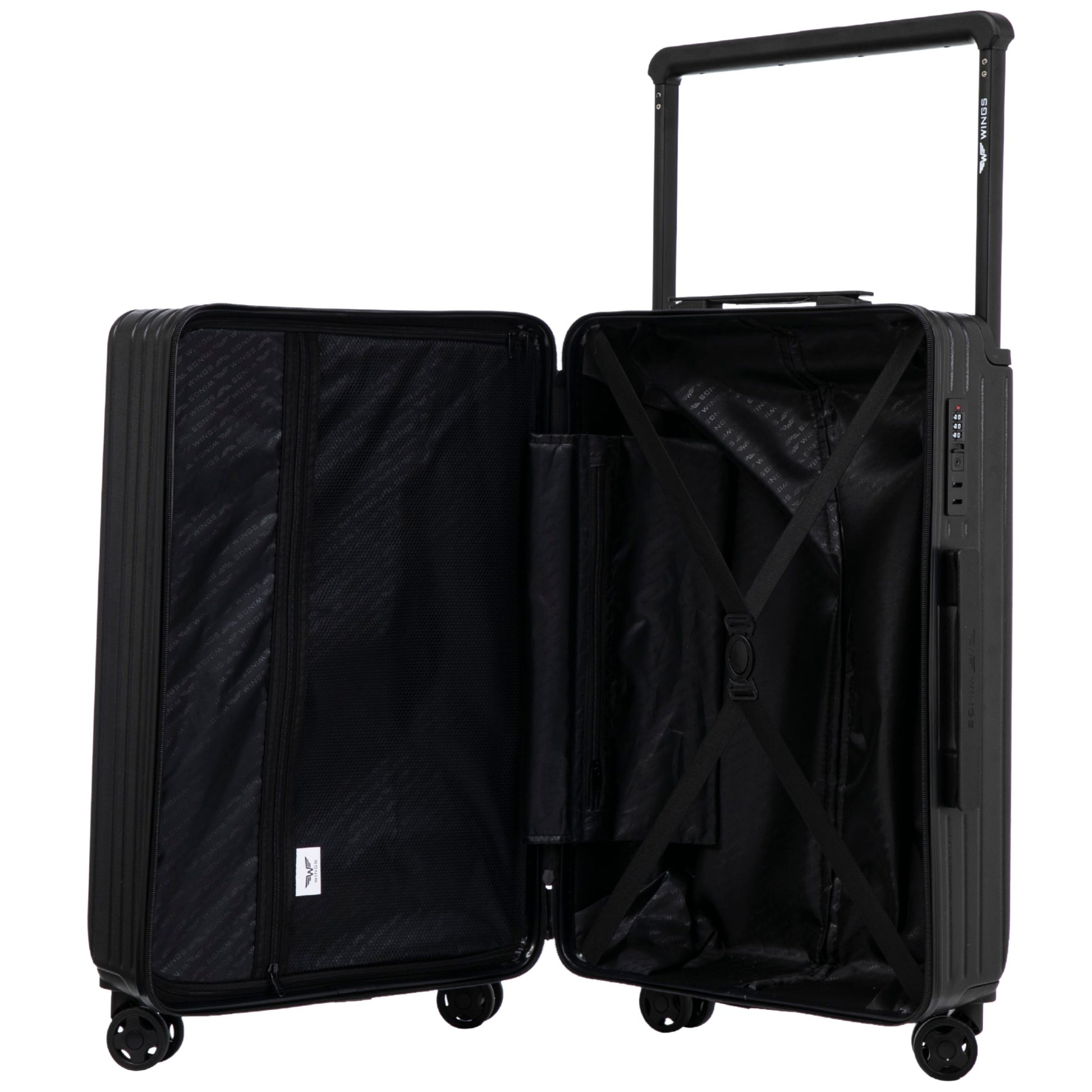 Kabínový kufor Wings ABS+ 20" Customized BLACK FLOWER