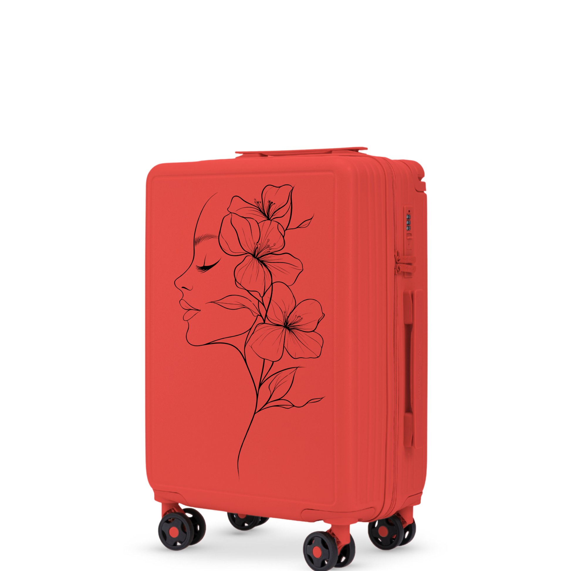 Кабинен куфар Wings ABS+ 20" Персонализиран ЧЕРВЕН ЦВЯТ