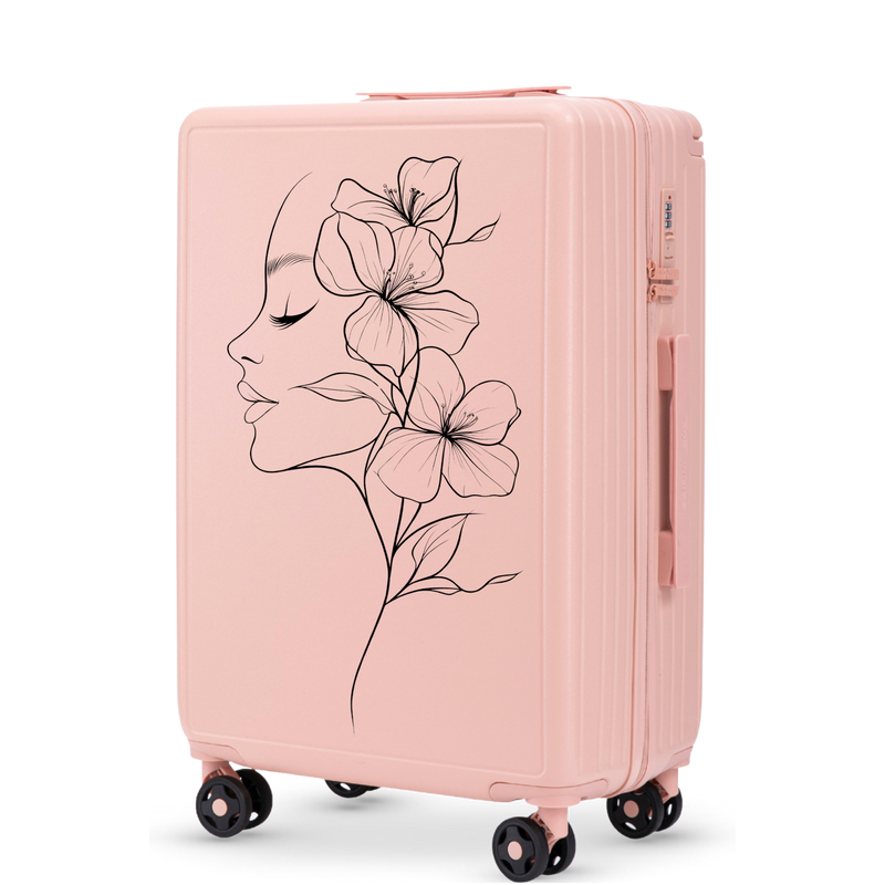 Mittlerer Koffer Wings ABS+ 24" Customized SOFT PINK FLOWER