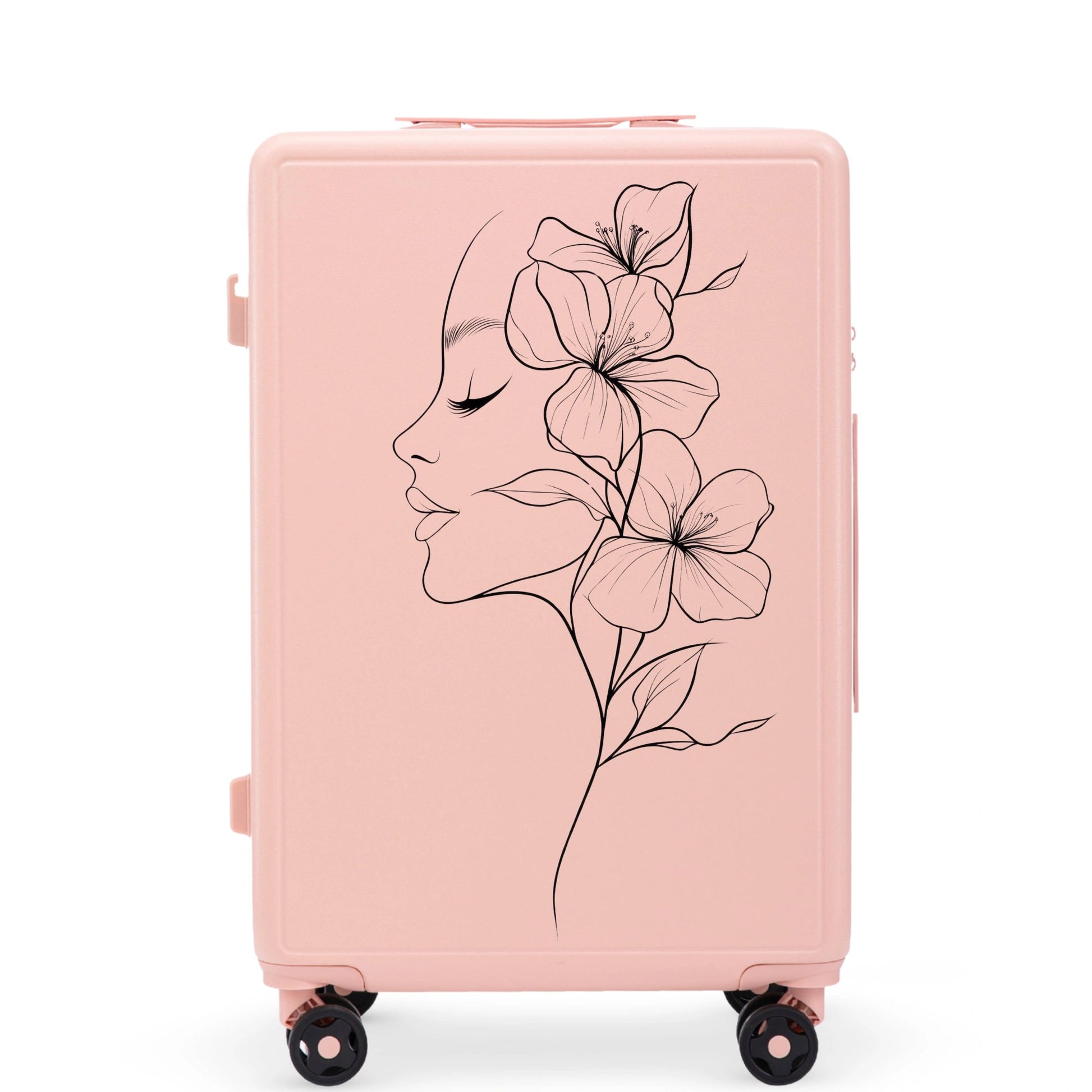 Walizka średnia Wings ABS+ 24" Customized SOFT PINK FLOWER customized