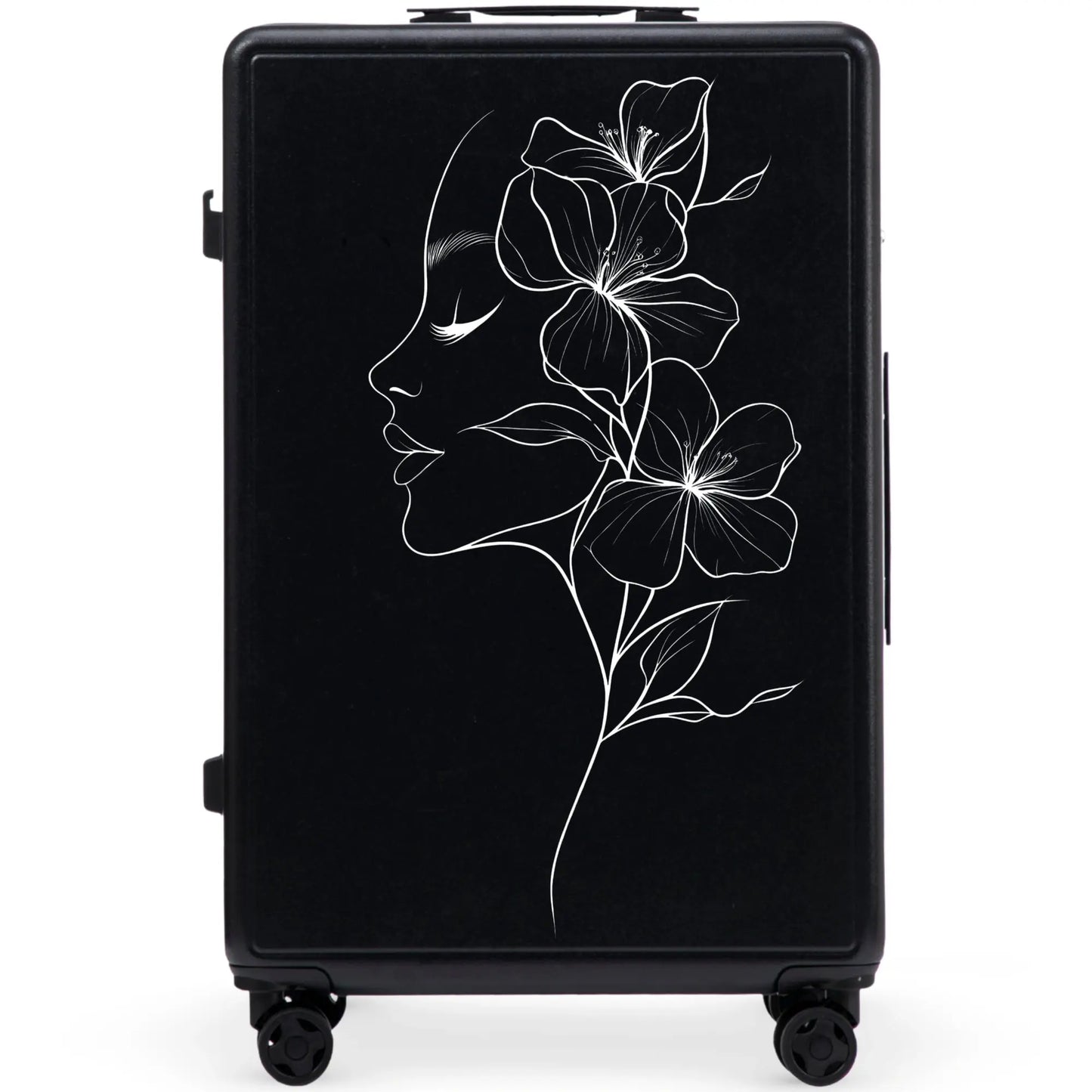 Walizka duża Wings ABS+ 28" Customized BLACK FLOWER customized