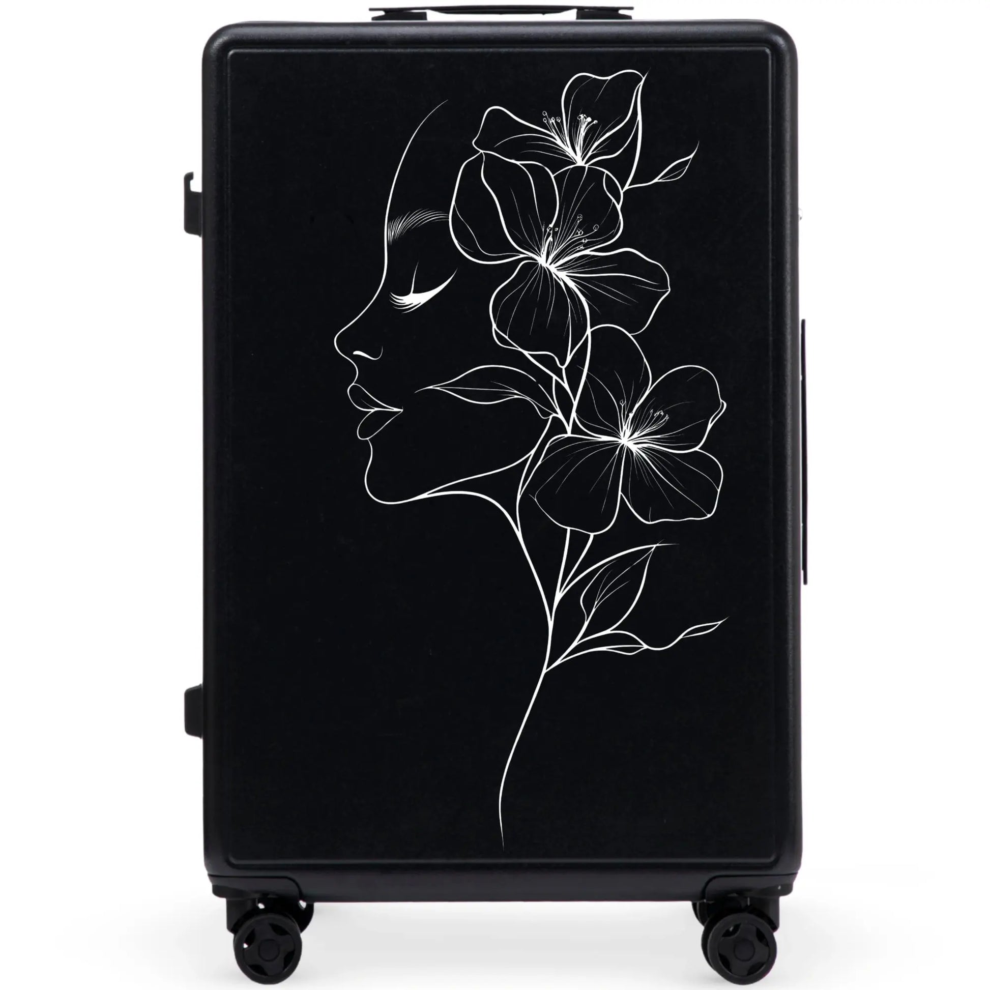 Walizka duża Wings ABS+ 28" Customized BLACK FLOWER customized