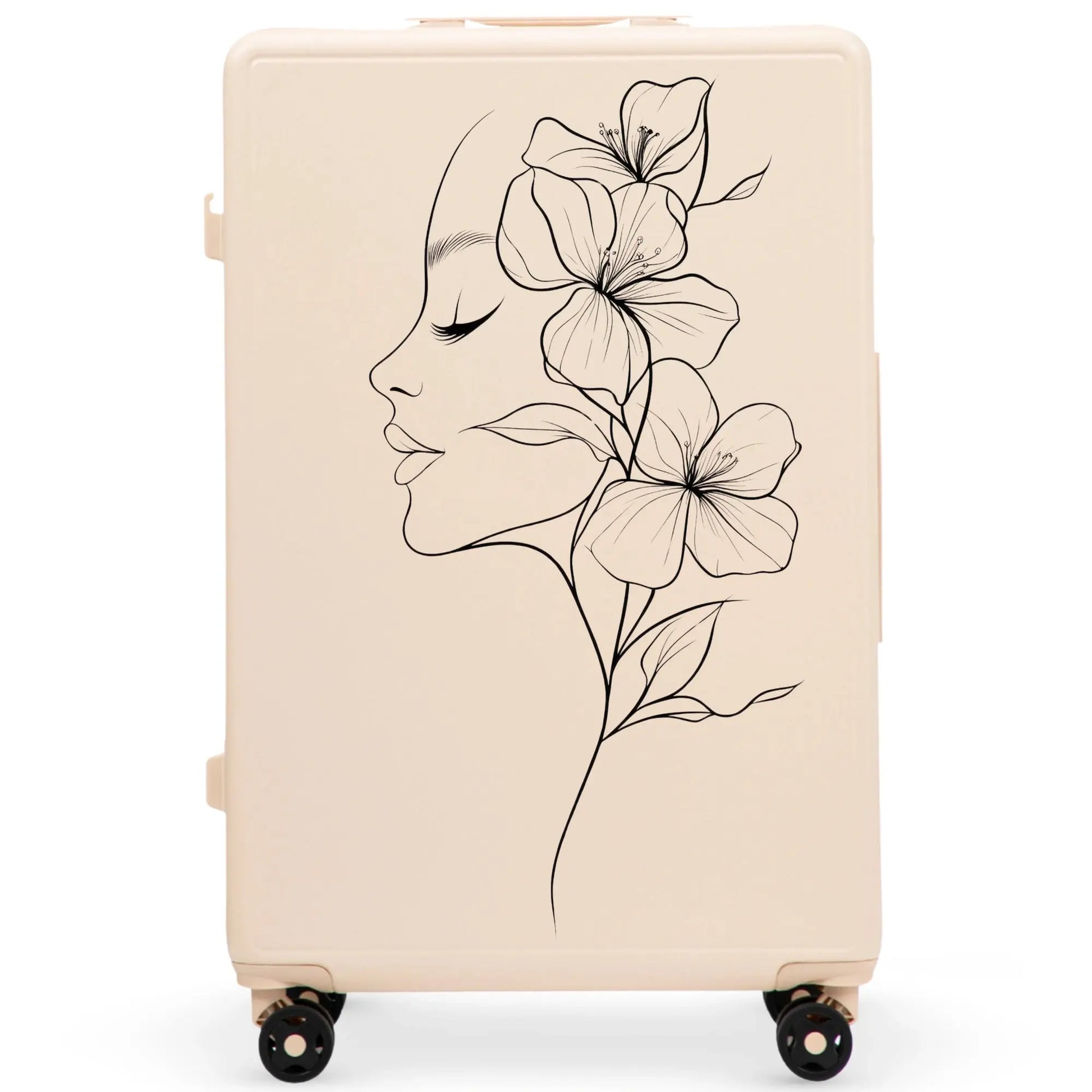 Walizka duża Wings ABS+ 28" Customized DIRTY WHITE FLOWER customized