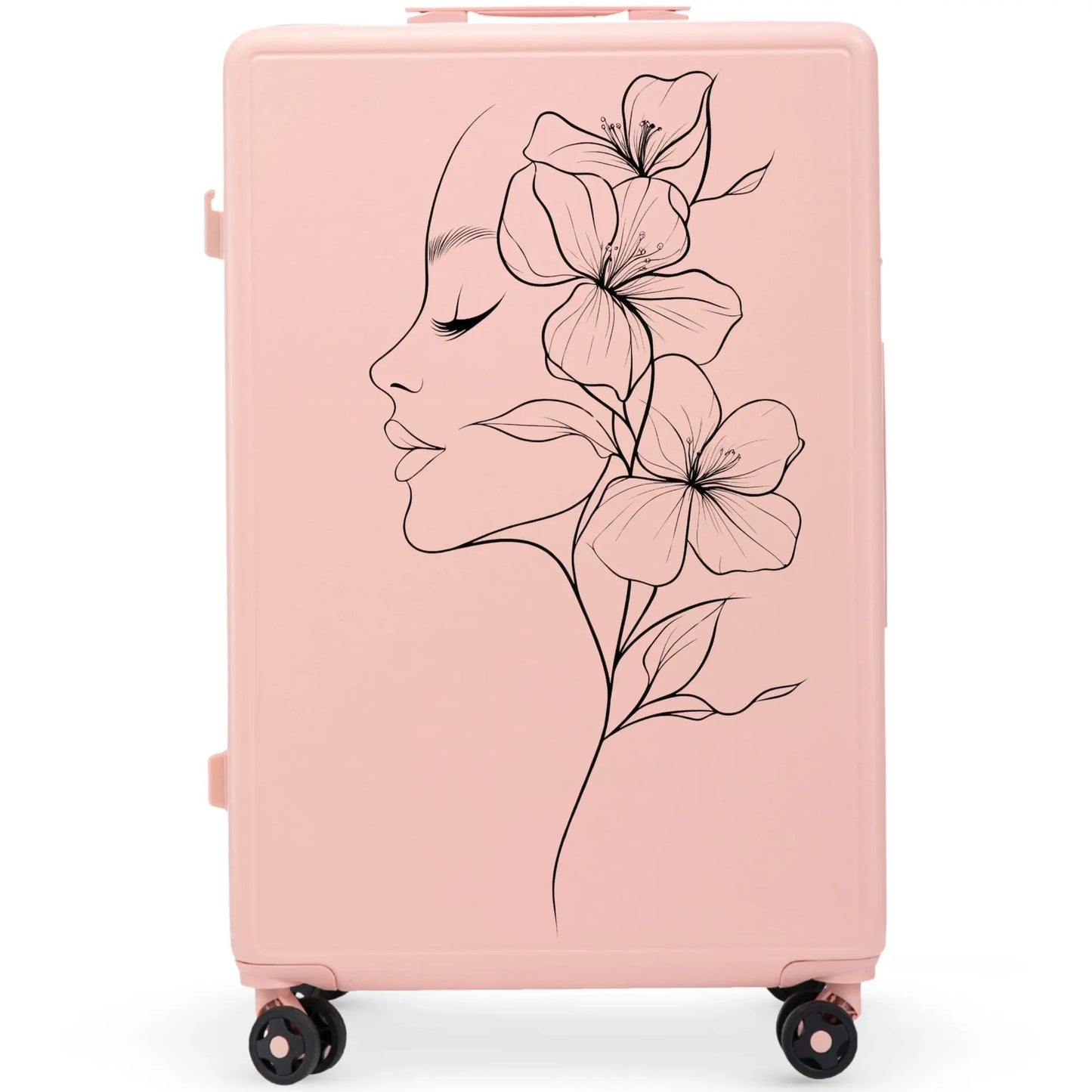 Walizka duża Wings ABS+ 28" Customized SOFT PINK FLOWER customized