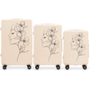 Set van 3 Wings ABS+ Customized DIRTY WHITE FLOWER-koffers