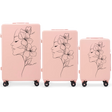 Komplet 3 kufrov Wings ABS+ Customized SOFT PINK FLOWER