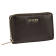 WINGS Small women's wallet made of genuine leather with zipper BLACK