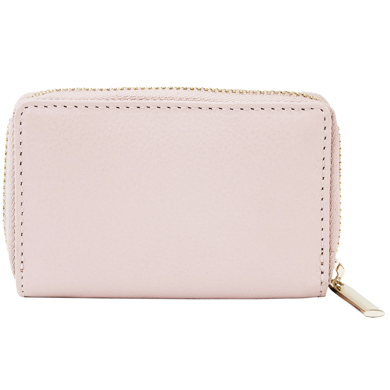 WINGS Малко дамско портмоне от естествена кожа с цип PINK