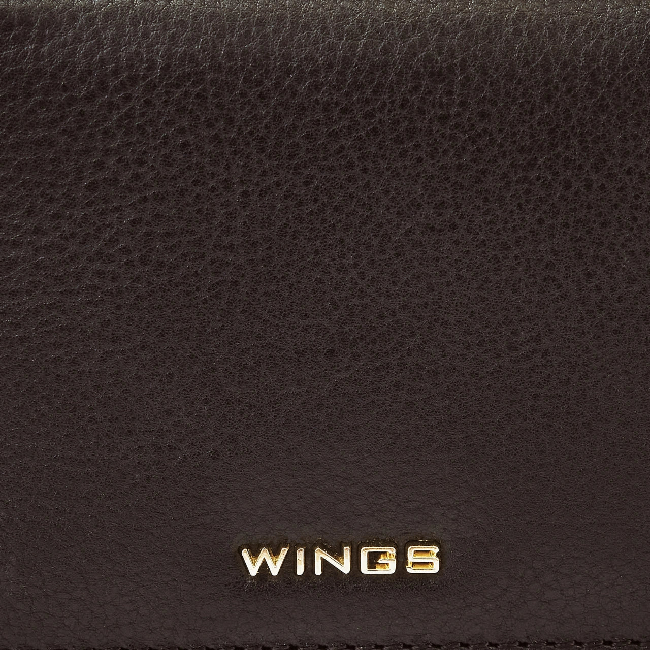 Mały portfel damski  WINGS ze skóry naturalnej Black LEATHER COLLECTION