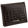 Kleine Damenbrieftasche WINGS aus echtem Leder CROCO BLACK