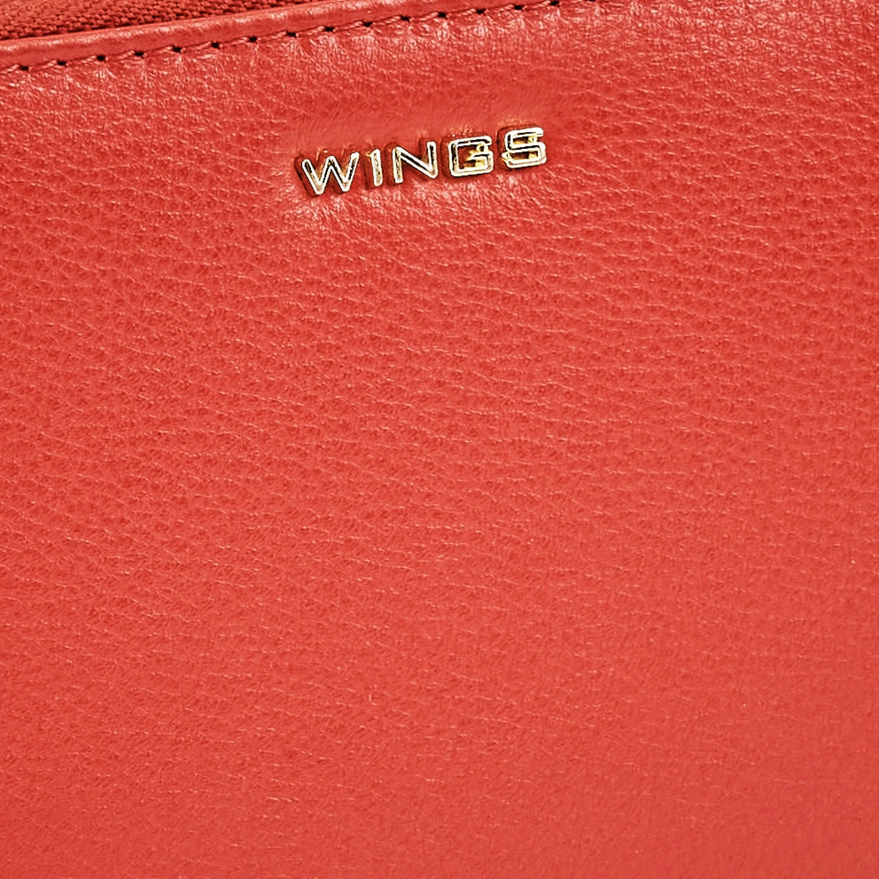 Damski portfel skórzany z paskiem na nadgarstek WINGS RED LEATHER COLLECTION