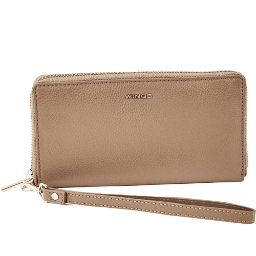 Dámska kožená peňaženka s remienkom na zápästie WINGS BEIGE