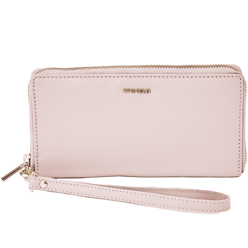 Dámska kožená peňaženka s remienkom na zápästie WINGS PINK