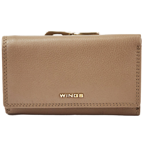 Dámska kožená peňaženka WINGS s ochranou RFID BEIGE