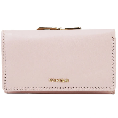 Dámska kožená peňaženka WINGS s ochranou RFID PINK
