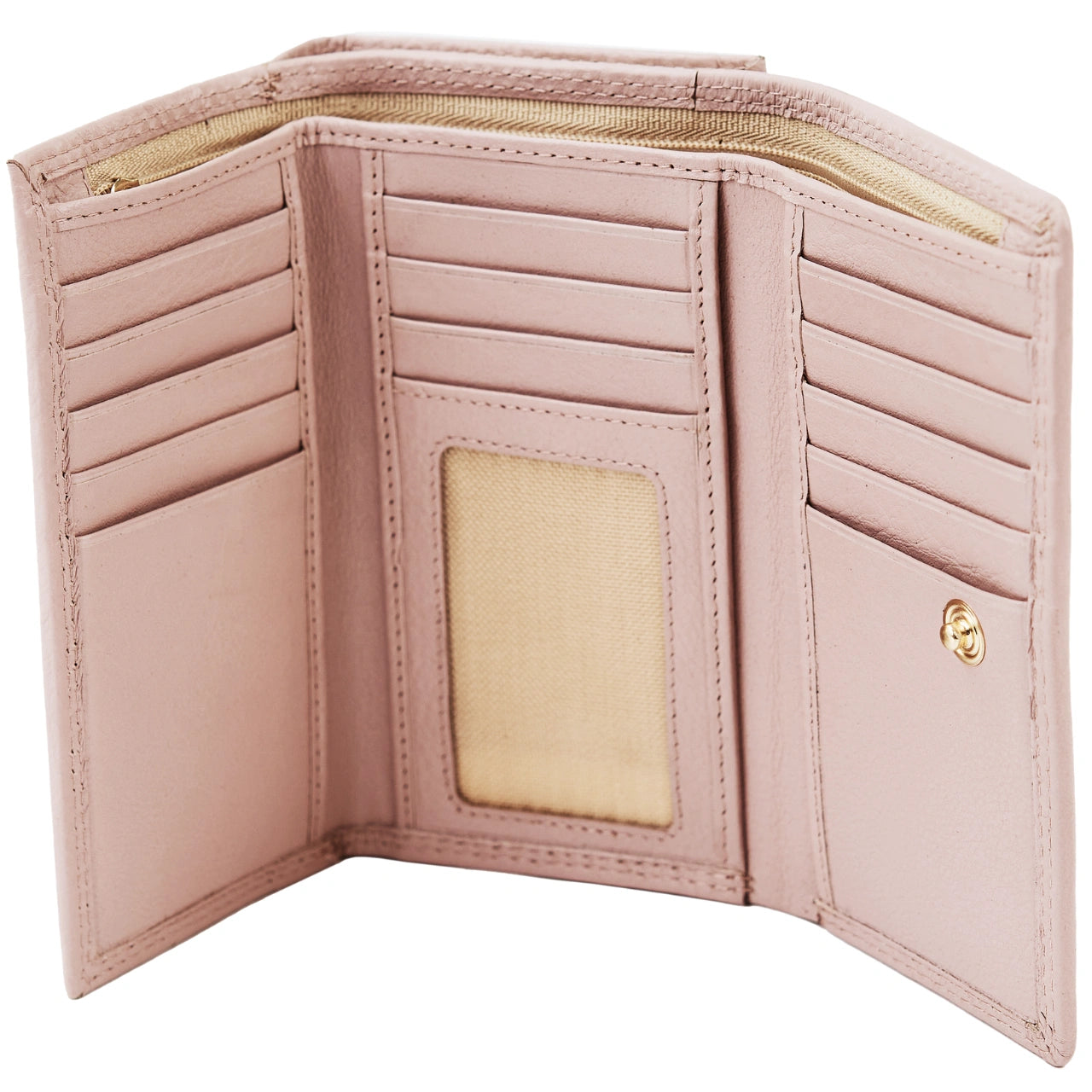 Damski portfel skórzany WINGS z ochroną RFID o pojemnym wnętrzu PINK LEATHER COLLECTION