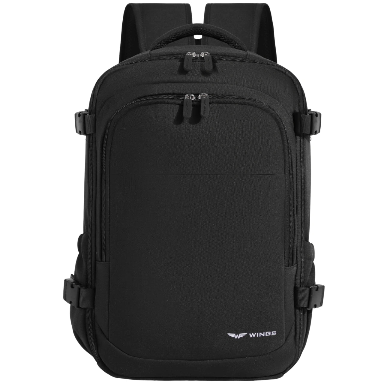 Plecak kabinowy WINGS  bagaż podręczny Ryanair i Wizz Air, lekki plecak podróżny BLACK CABIN BACKPACK