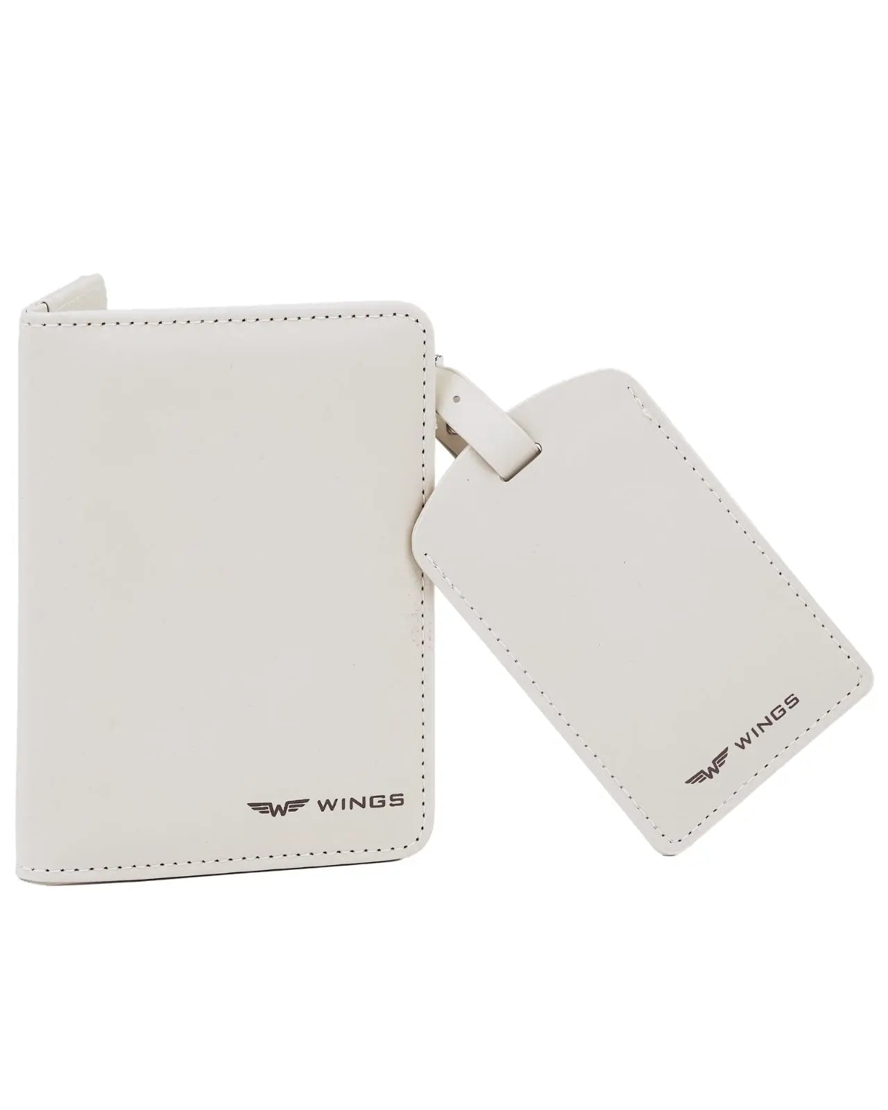Etui na paszport i identyfikator do bagażu - elegancki zestaw podróżny z PU leather BEIGE TRAVEL MUST HAVE
