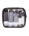 Set of 90ml travel bottles in a case