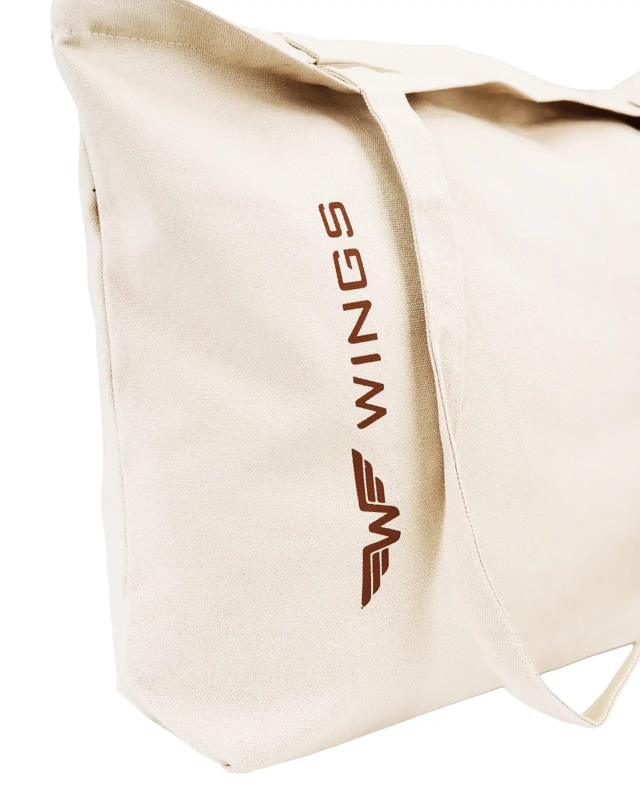 Τσάντα shopper από καμβά WINGS ΜΠΕΖ