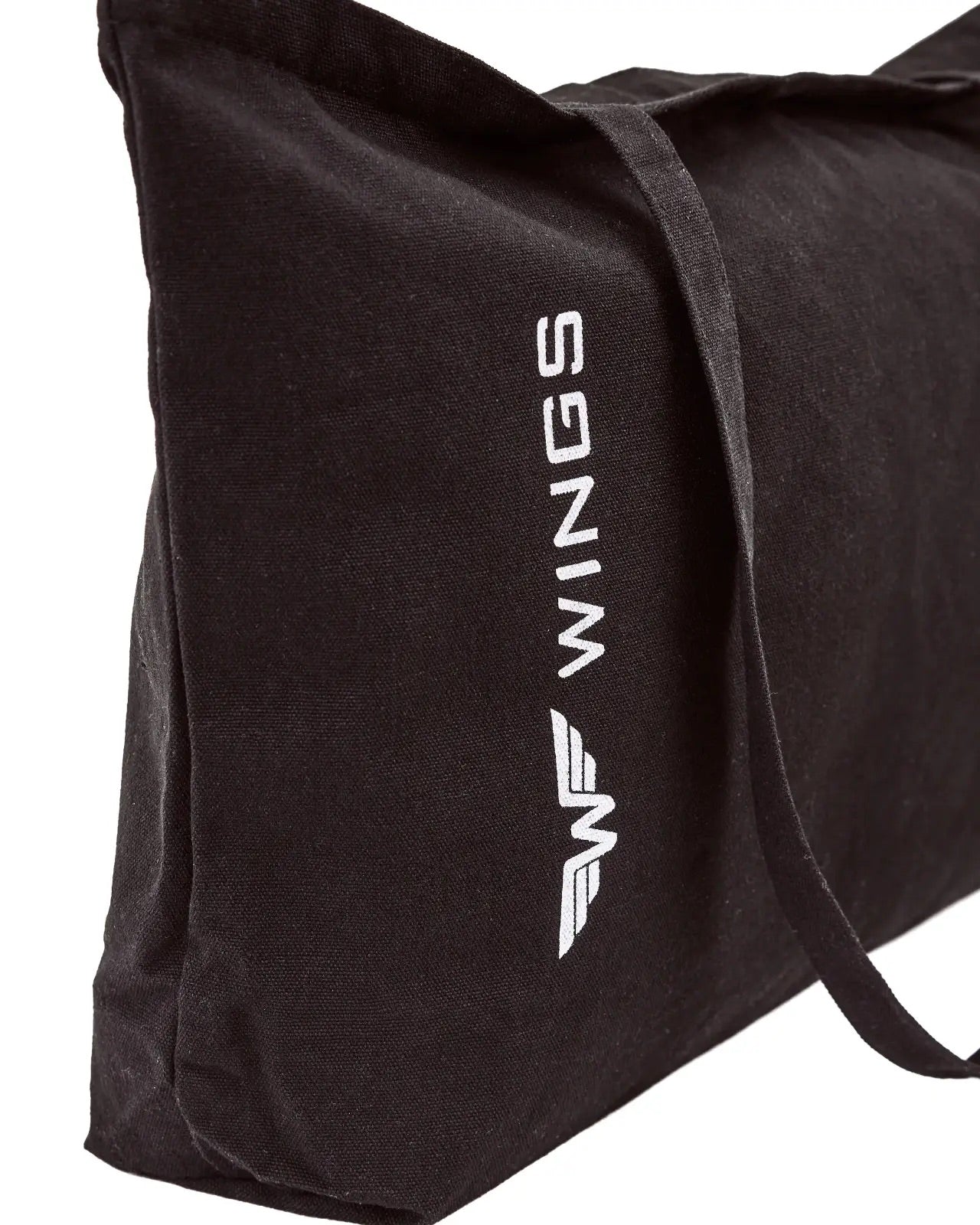 Τσάντα shopper από καμβά WINGS BLACK