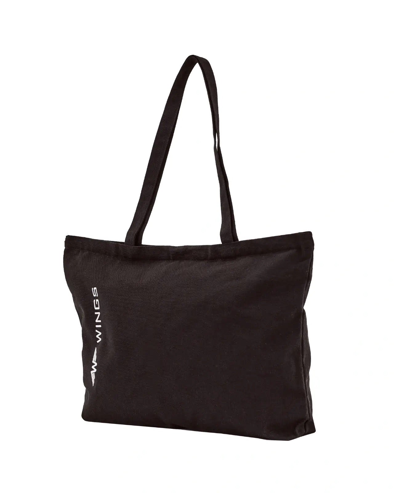 Τσάντα shopper από καμβά WINGS BLACK