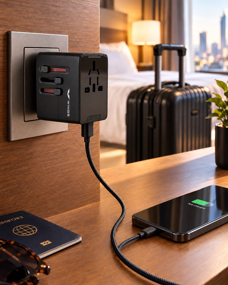 WINGS EU US AUS UK USB travel charger-adapter