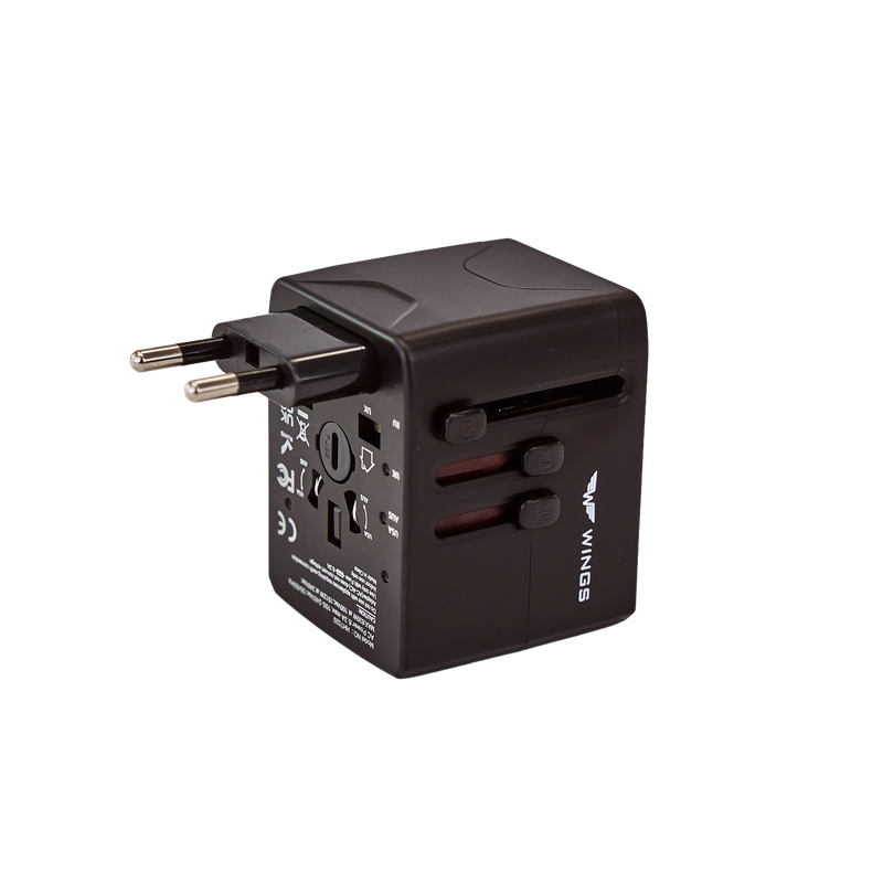Reseadapter-laddare för EU US AUS UK-uttag med USB WINGS