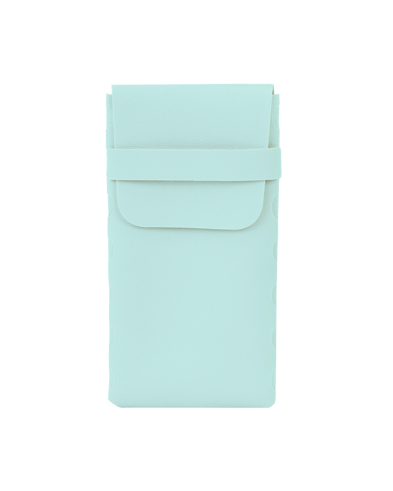 WINGS  eyeglass case with flap closure - BLUISH GREY