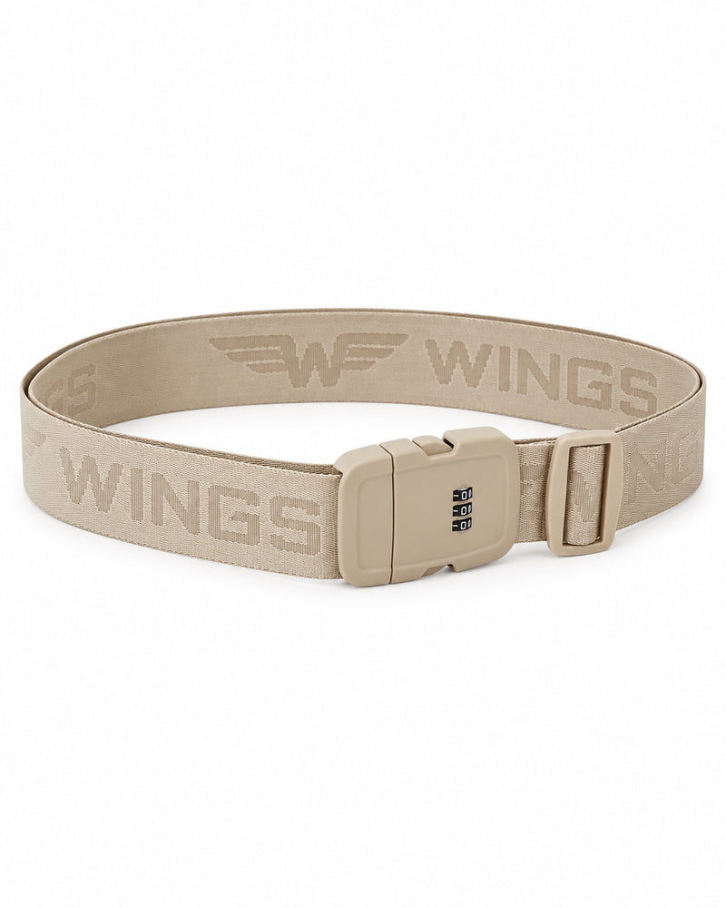 WINGS BEIGE luggage strap with combination lock