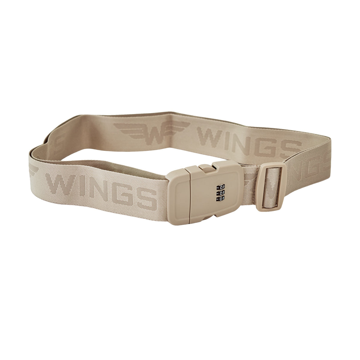 WINGS BEIGE bagažo apsaugos diržas su kodine spyna