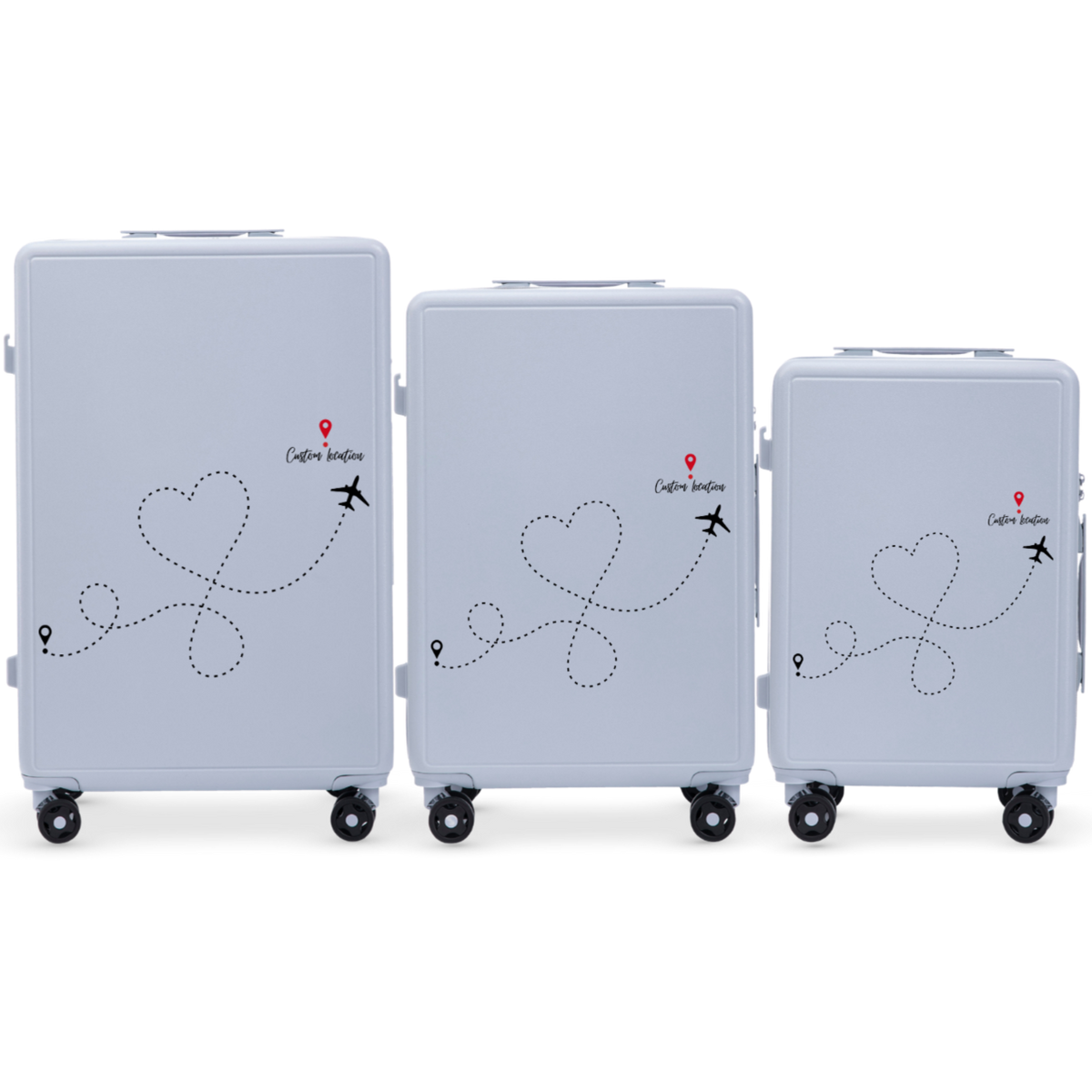 Комплект от 3 куфара Wings ABS+ Customized PASTEL BLUE TRAVEL