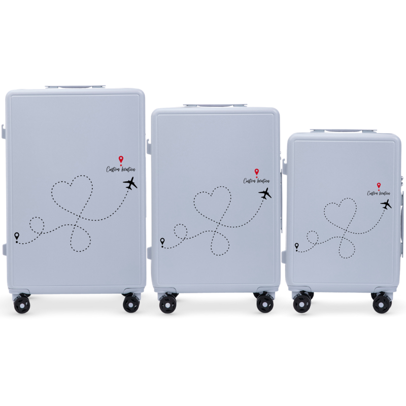 Set of 3 Wings ABS+ Customized PASTEL BLUE TRAVEL suitcases