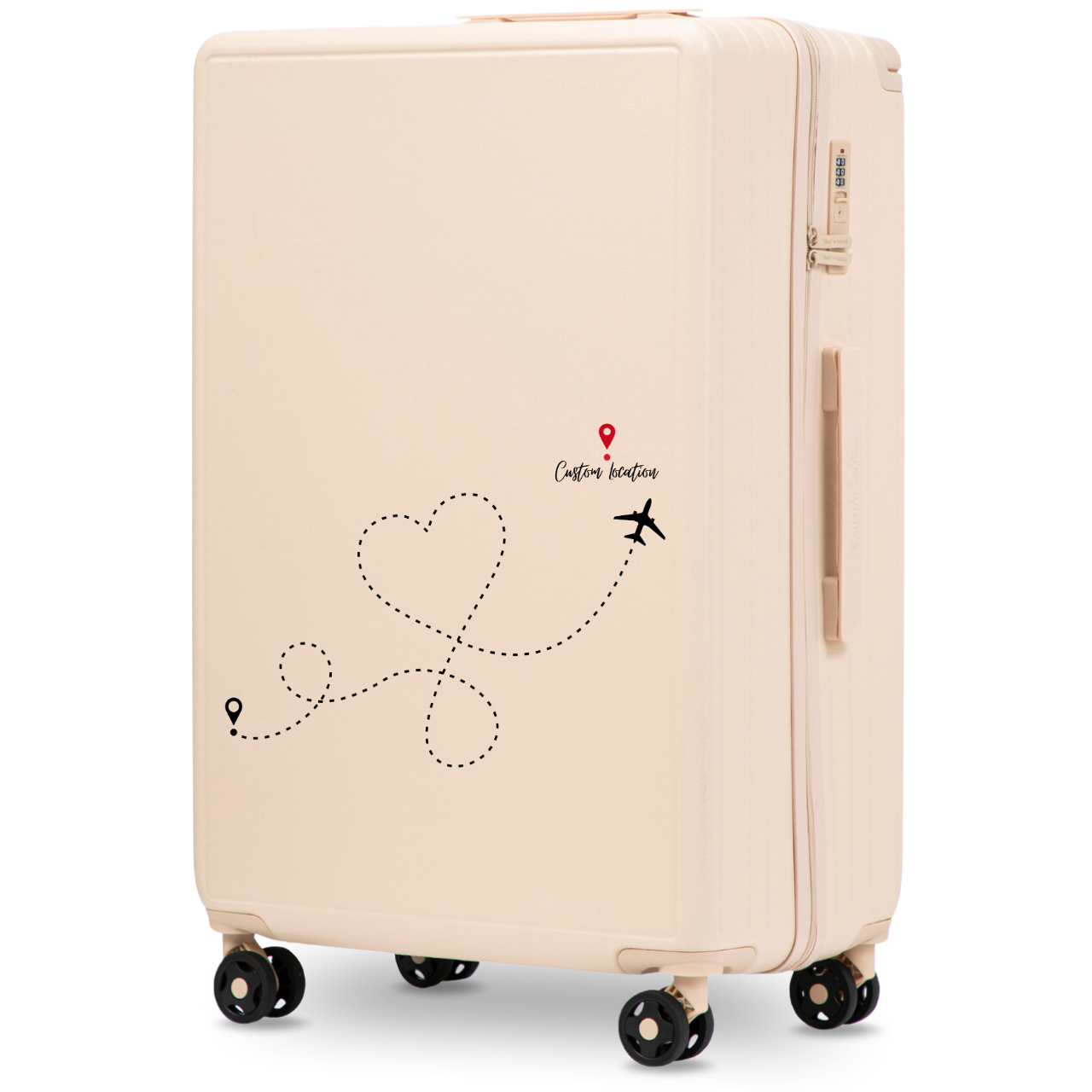 Velký kufr Wings ABS+ 28" Customized DIRTY WHITE TRAVEL