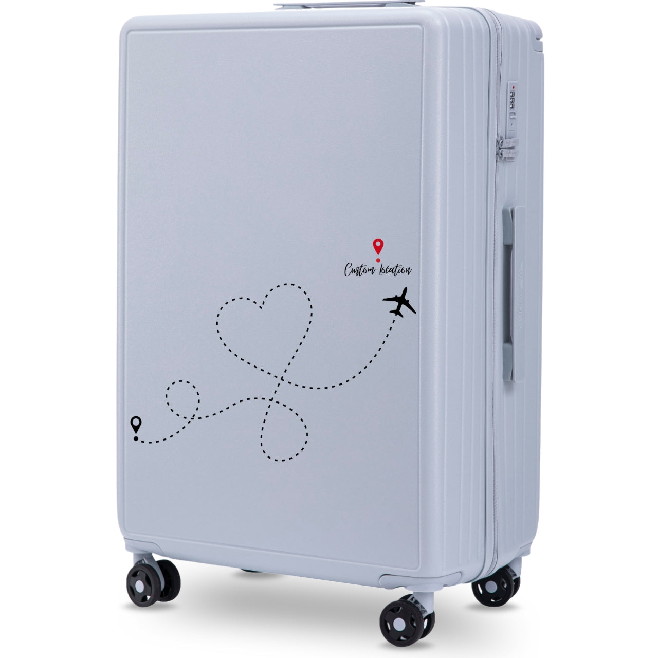 WINGS ABS+ 20" Customized PASTEL BLUE TRAVEL cabin suitcase