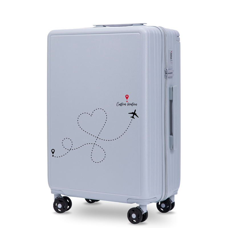 Troler mediu Wings ABS+ 24" personalizat PASTEL BLUE TRAVEL
