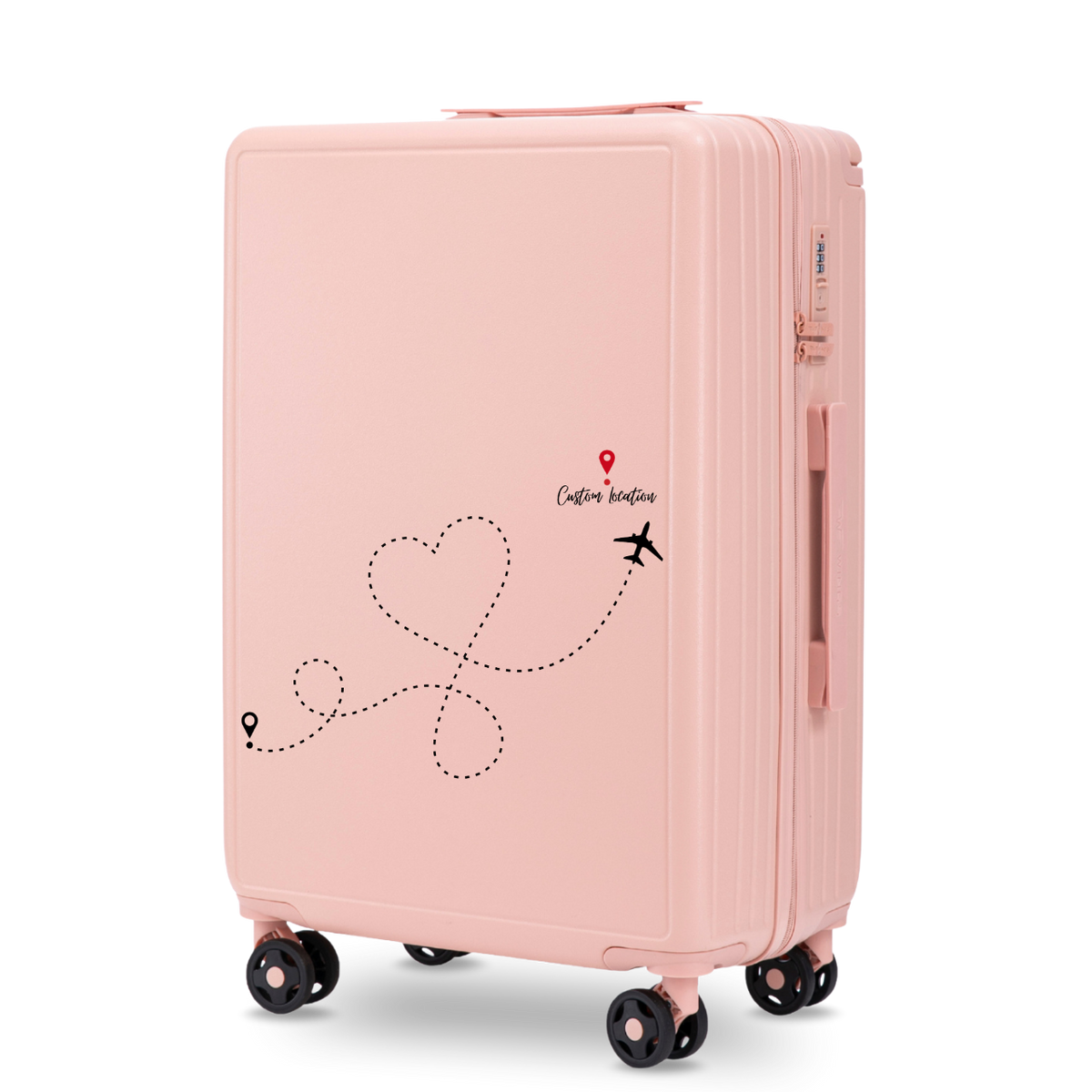 Μεσαία βαλίτσα Wings ABS+ 24" Customized ΡΟΖ ΑΠΑΛΟ TRAVEL