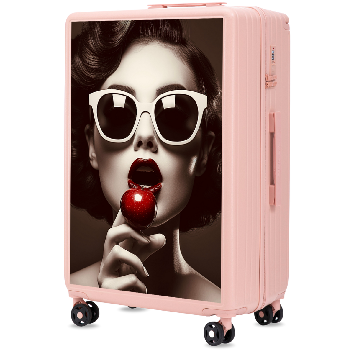 Didelis „Wings“ ABS+ 28" lagaminas „Customized SOFT PINK CHERRY“