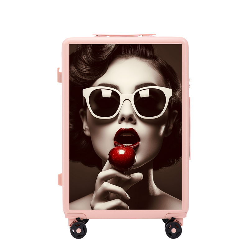 Valiză medie Wings ABS+ 24" Customized SOFT PINK CHERRY