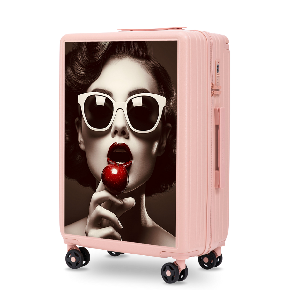 Середня валіза Wings ABS+ 24" Customized SOFT PINK CHERRY