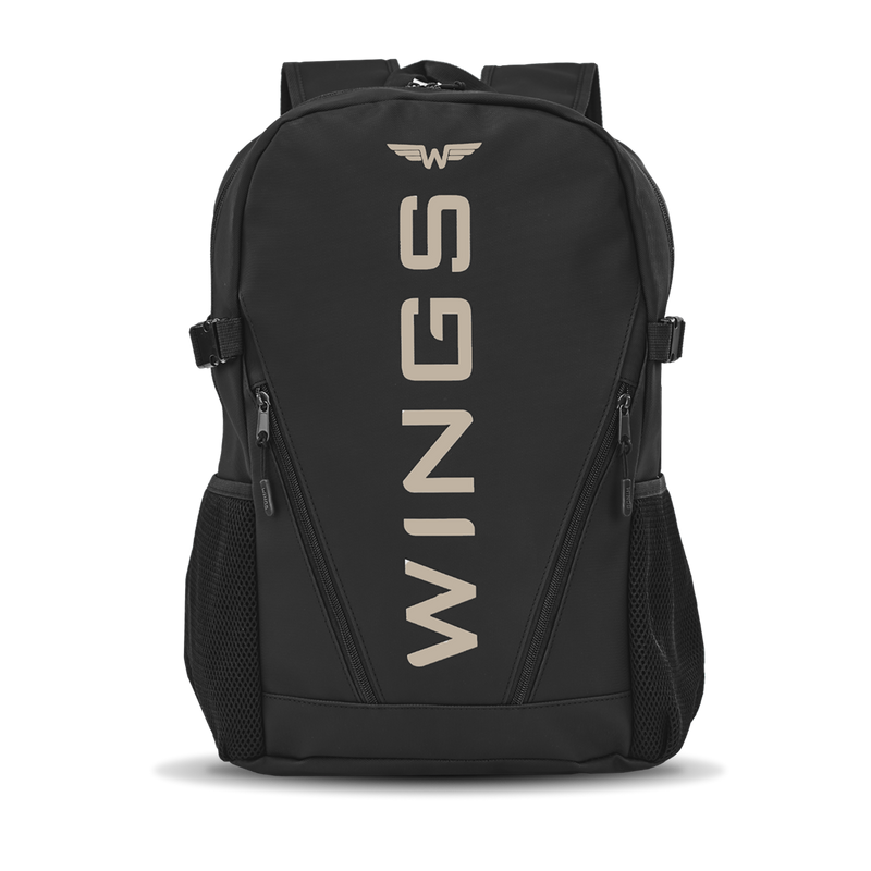 WINGS schoolrugzak voor jongeren 23 l voor laptop van 17 inch met zijvakken BLACK