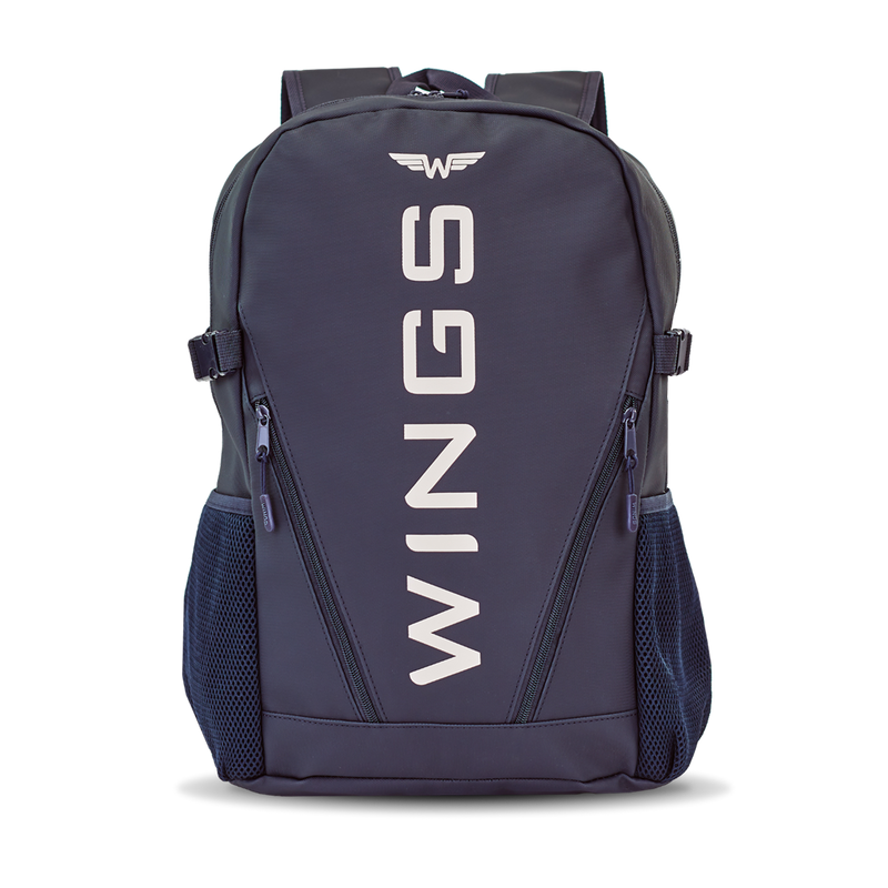 WINGS schoolrug voor jongeren 23 l voor een laptop van 17 inch met zijvakken NAVY BLUE