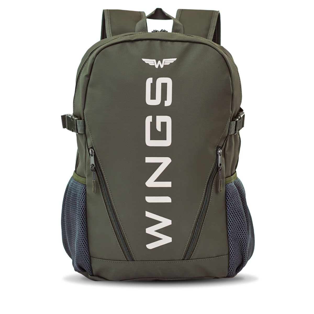 Jugendlicher WINGS-Schulrucksack, 23 l, für 17-Zoll-Laptop, mit Seitentaschen, GRÜN