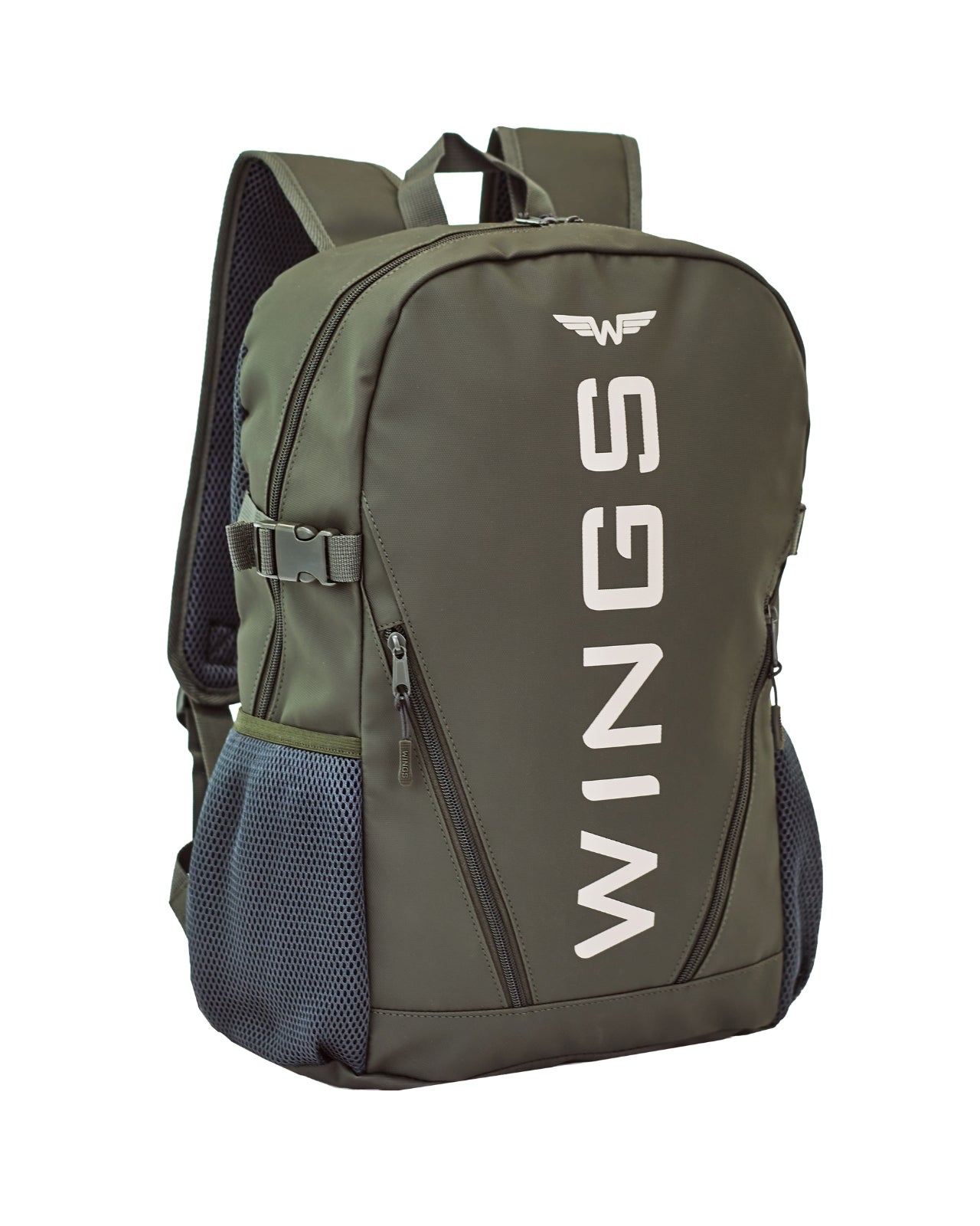 Молодіжний шкільний рюкзак WINGS 23 л для ноутбука 17 дюймів із бічними кишенями GREEN