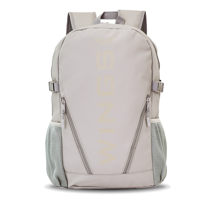 Schoolrugzak WINGS voor jongeren 23L, laptop 17 inch, met zijvakken, GRIJS